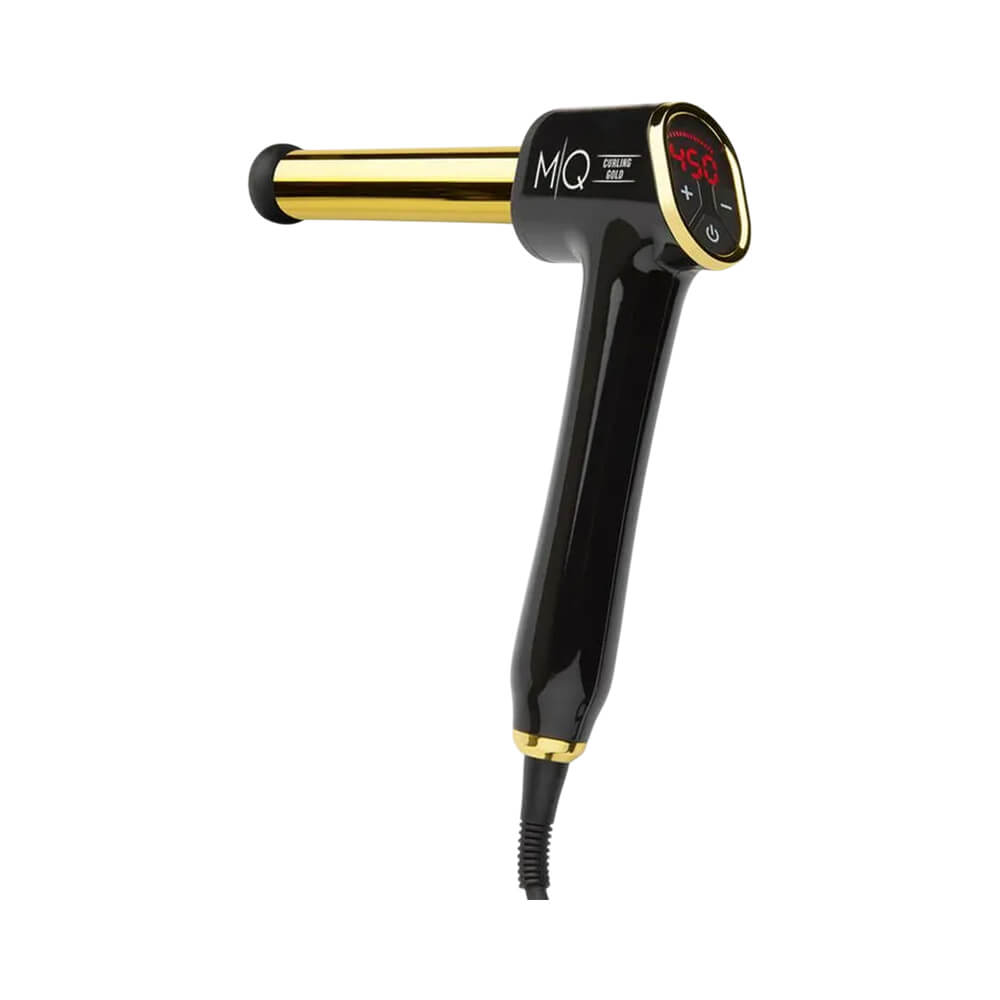 Close do display digital e botões do modelador MQ Curling Gold