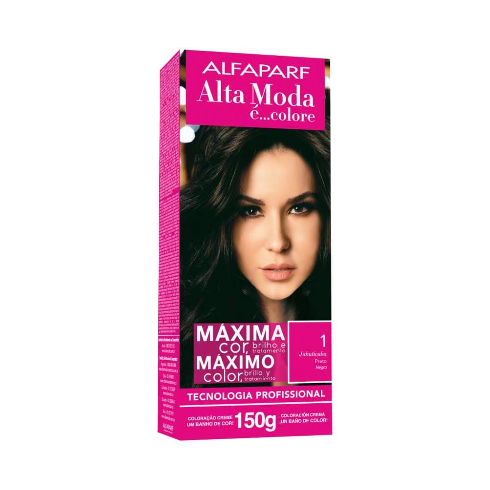Embalagem Coloração Altamoda Alfaparf 1 Preto 150g