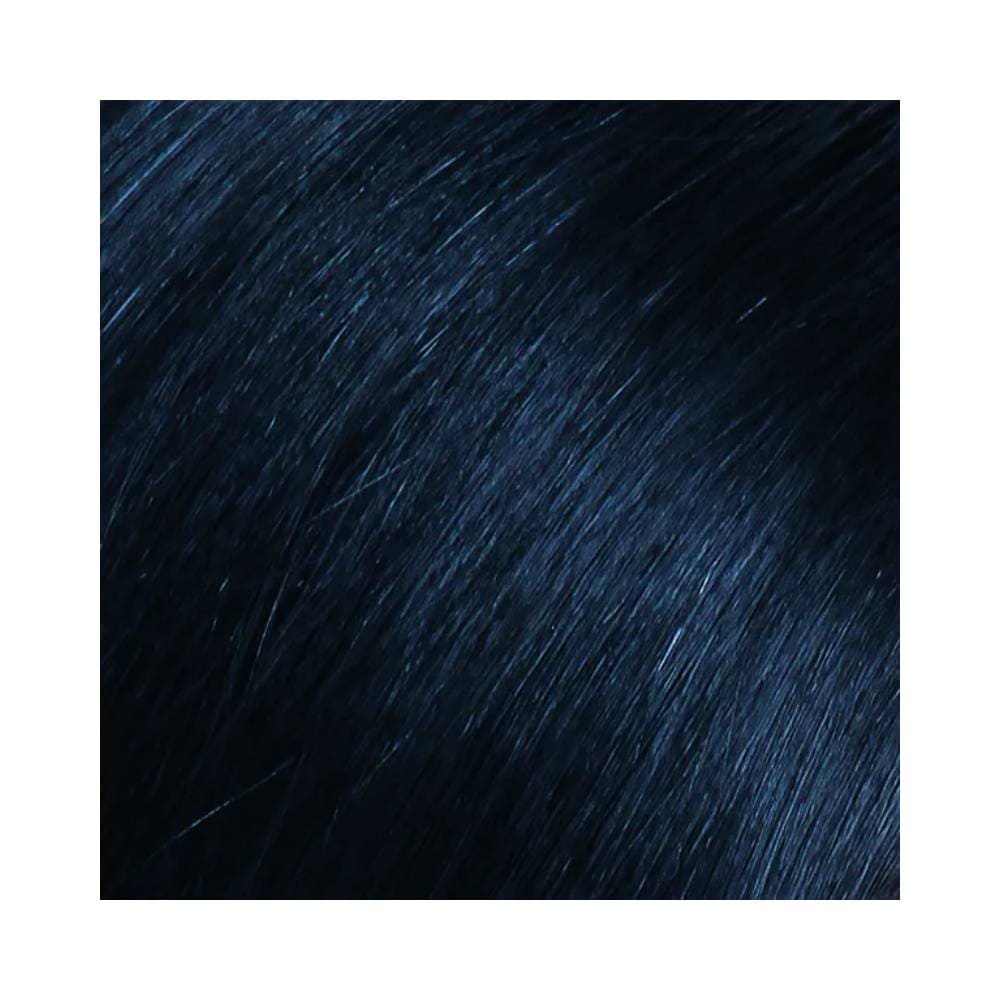 Tonalizante Altamoda 1.11 Preto Azulado - close dos fios com brilho azulado