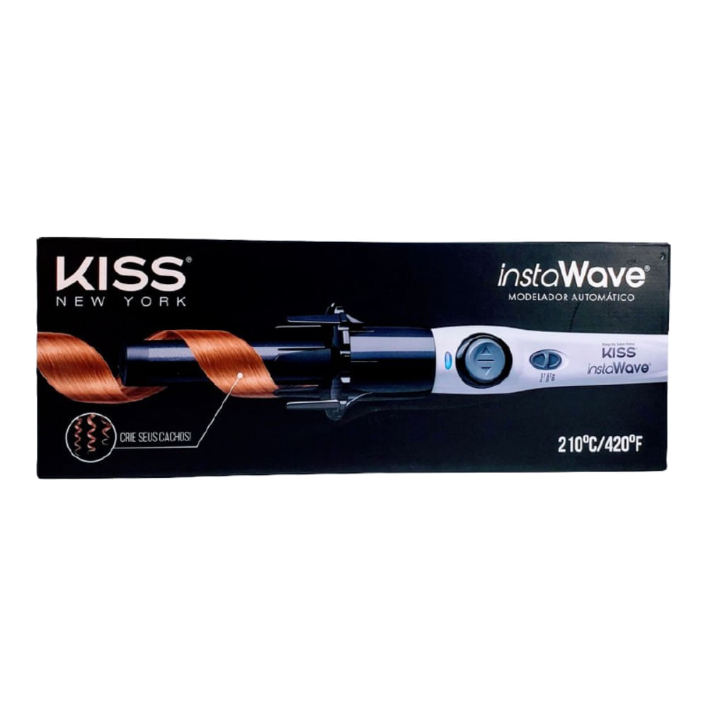 Embalagem do modelador Kiss New York Instawave com imagem do produto