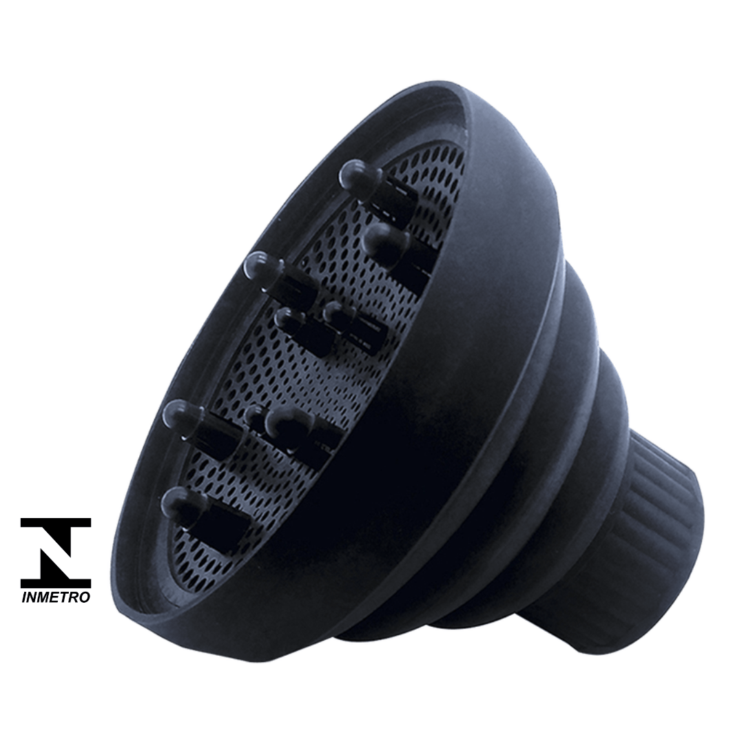 Difusor Vertix em silicone flexível adaptado a um secador de cabelo