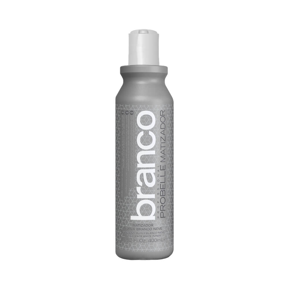 Matizador Probelle Super Branco Neve 400ml - embalagem cinza com tampa flip-top