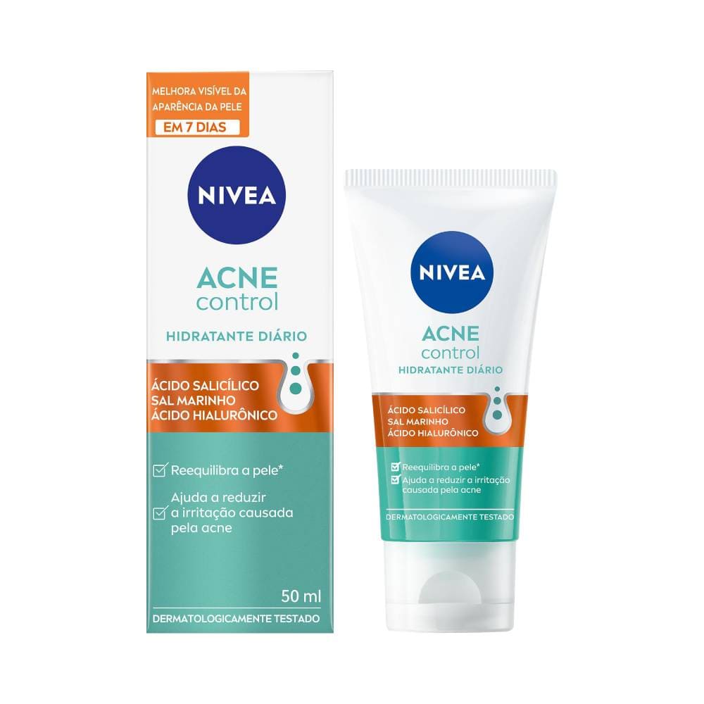 Hidratante Nivea Facial Acne Control 50g - embalagem e tubo