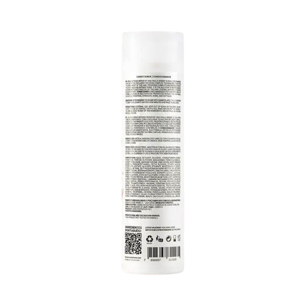 Condicionador Braé Intense Repair 250ml - verso da embalagem com informações