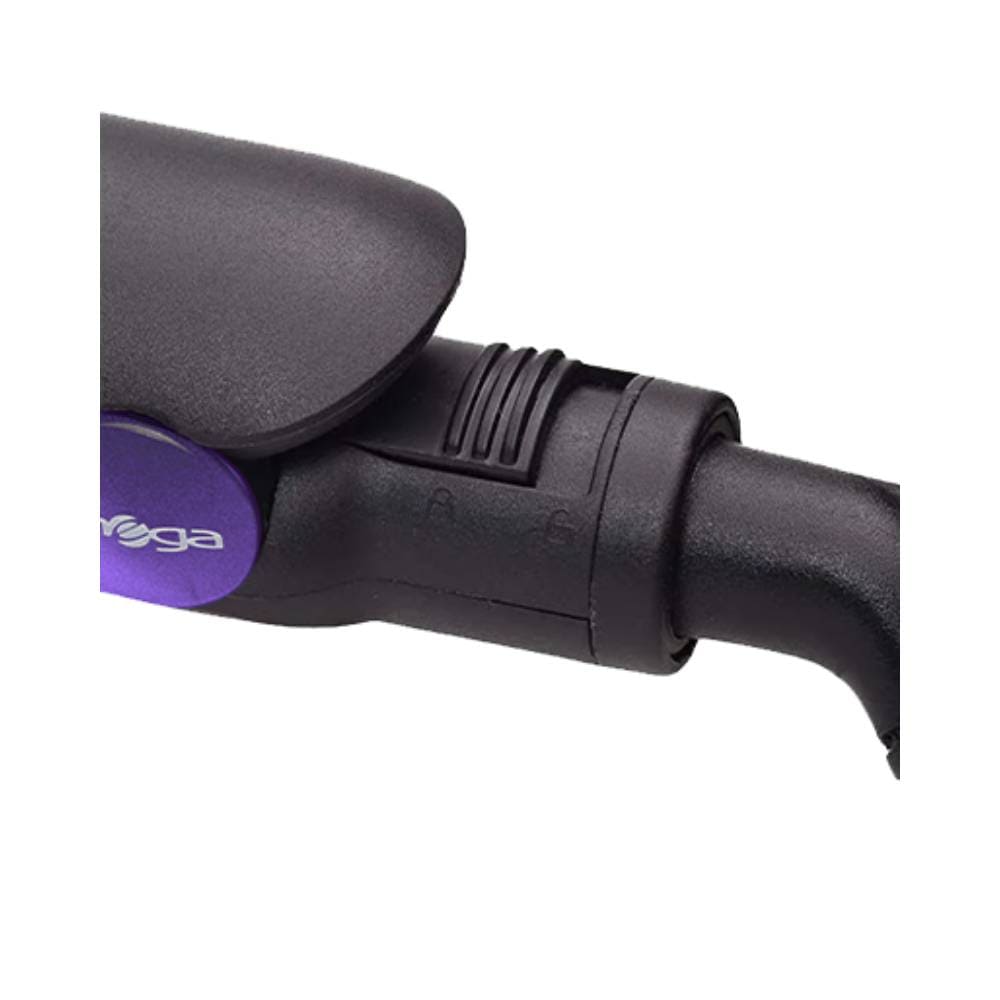 Detalhe do cabo articulado e botão roxo da Chapa MegaTurbo Action