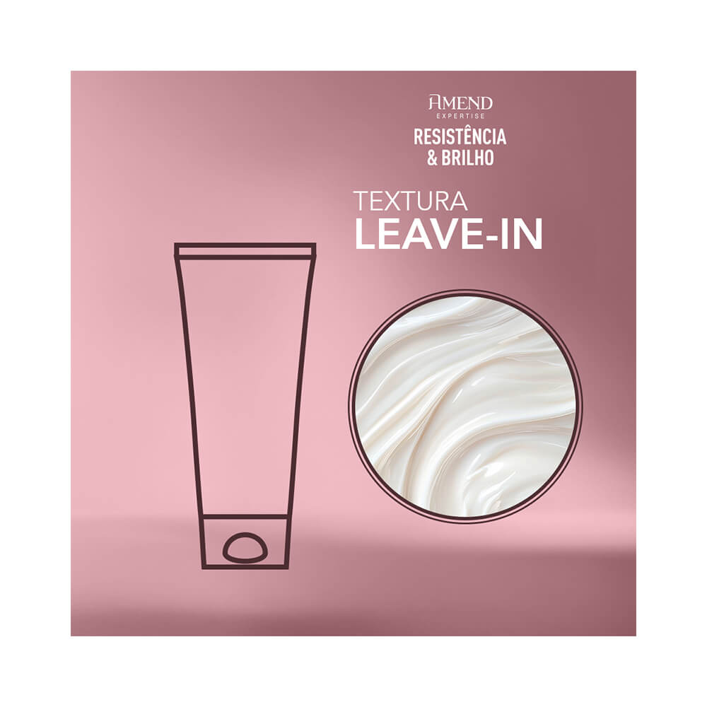 Textura cremosa do Leave-in Amend Expertise Resistência & Brilho