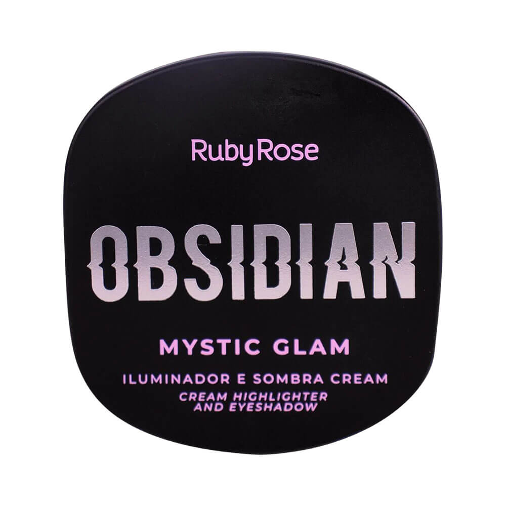 Embalagem fechada do Iluminador e Sombra Ruby Rose Obsidian Mystic Glam Emmerald