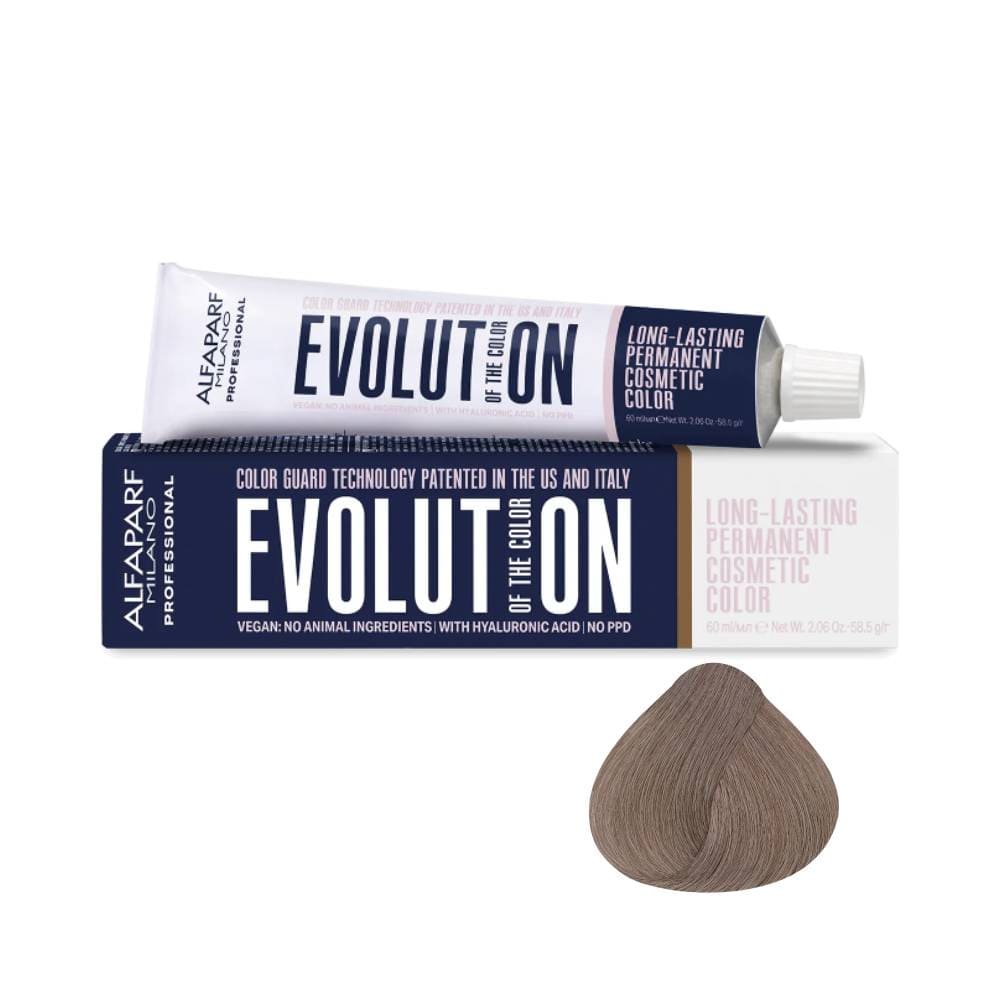 Amostra da cor 8.21 Louro Claro Irisé Cinza - Alfaparf Evolution of the Color