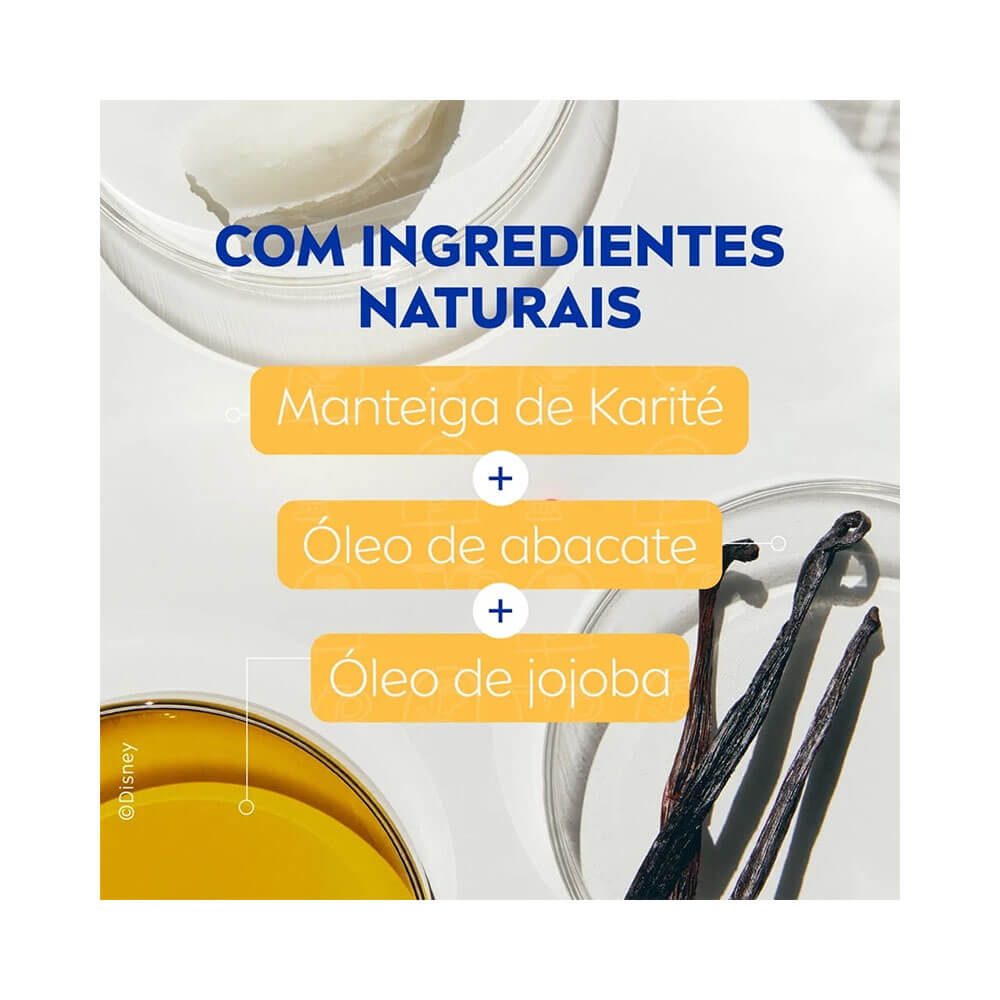 Ingredientes naturais do hidratante labial Nivea: manteiga de karité, óleo de abacate e jojoba