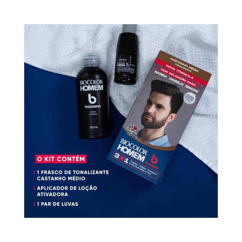 Kit do Tonalizante Biocolor Homem com frasco, ativador e luvas