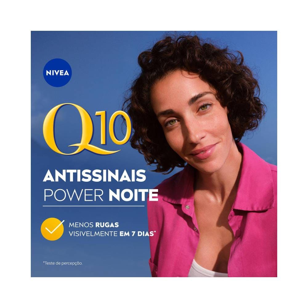Detalhes do produto e ação antirrugas Nivea Q10 Power Noite