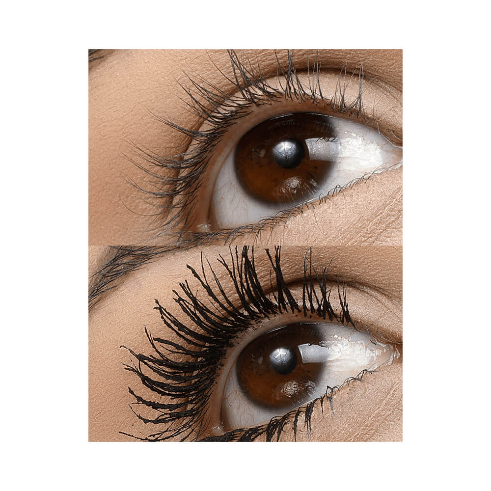 Imagem mostrando efeito antes e depois da Máscara de Cílios Bruna Tavares Wonderlash