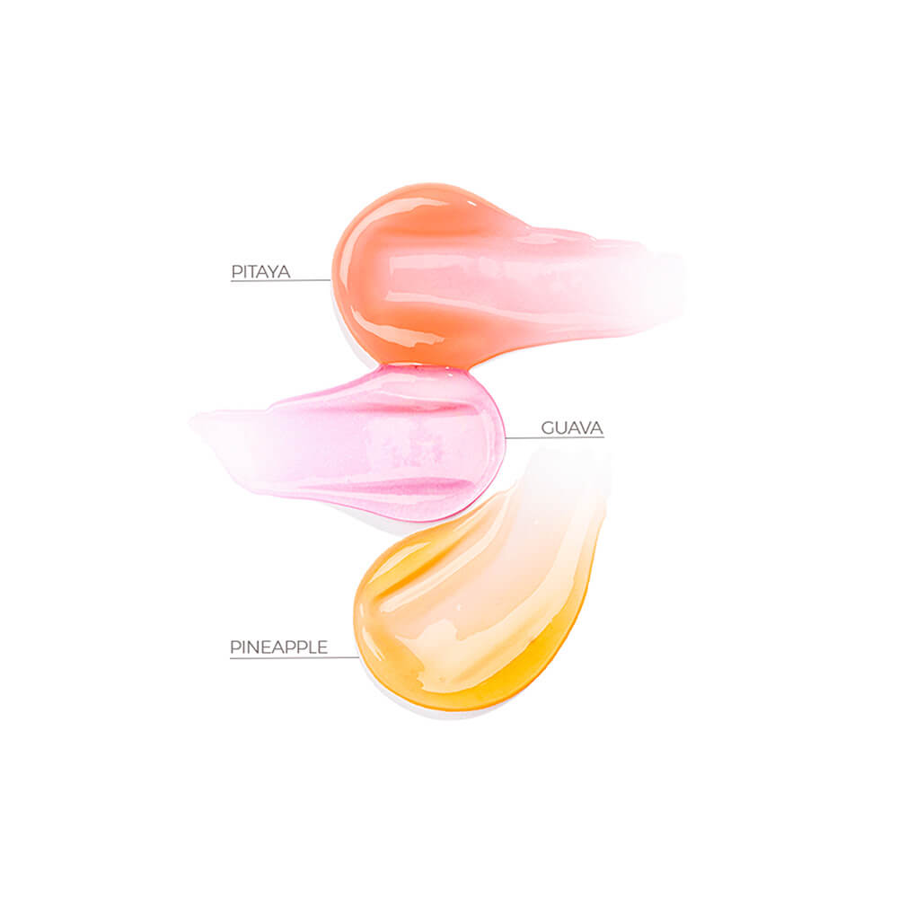 Amostras das cores do Juicy Oil Bruna Tavares em gotas coloridas