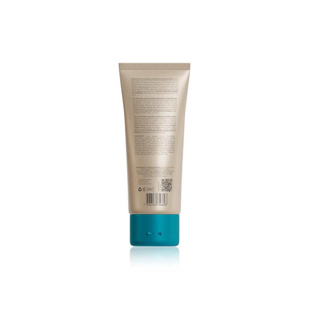 Verso do condicionador Lowell Mirtilo 200ml com informações de uso e ingredientes