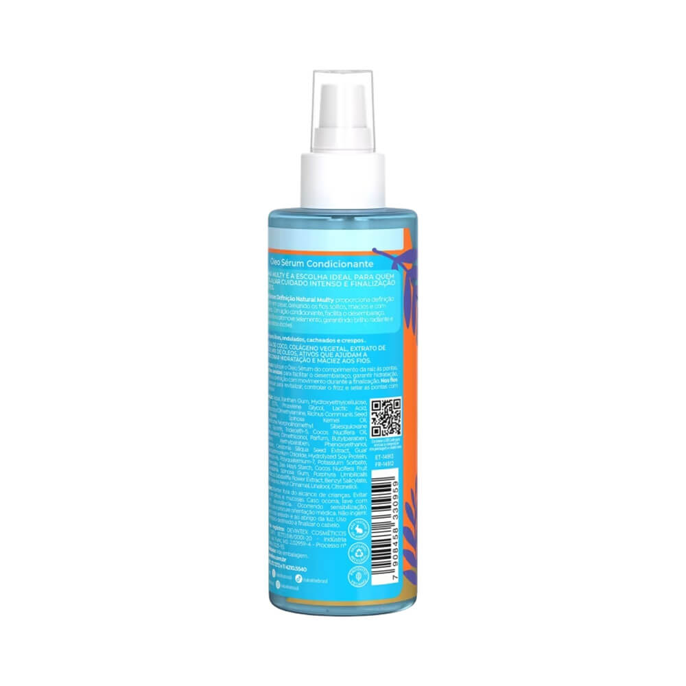 Detalhes do rótulo e composição do Óleo Sérum Salon Line 200ml