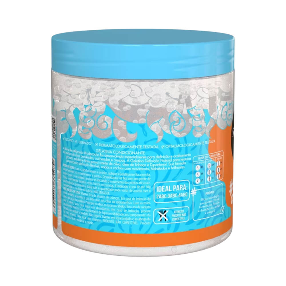 Detalhes da embalagem e instruções da Gelatina Capilar Salon Line #todecacho Definição Natural