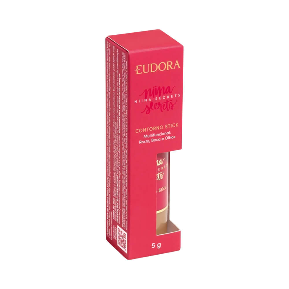 Embalagem e caixa do Contorno em Stick Niina Secrets Cor 1 mostrando detalhe do produto