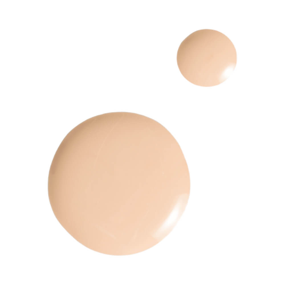 Gotas da Base Melu Made In! Foundation Tint cor 30 em fundo branco mostrando textura e cor do produto.