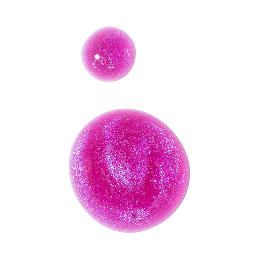 Textura brilhante e cor rosa com glitter do Gloss Melu Made In! Ginga Malemolencia