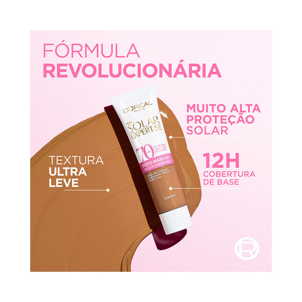 Produto com destaque para textura ultra leve e cobertura da cor 4.0