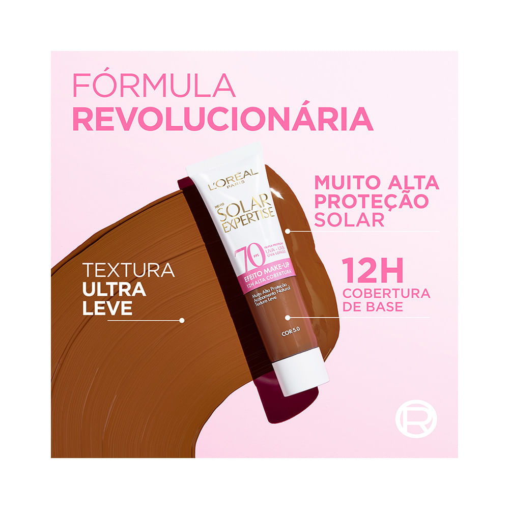 Protetor Facial L'Oréal Solar Expertise textura ultra leve e cobertura natural