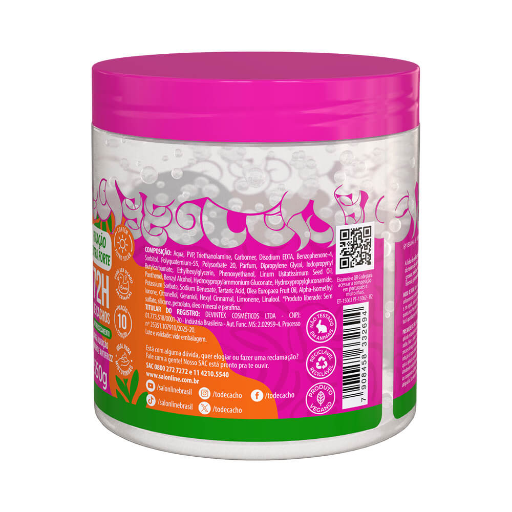 Lateral do pote mostrando ingredientes e informações do produto