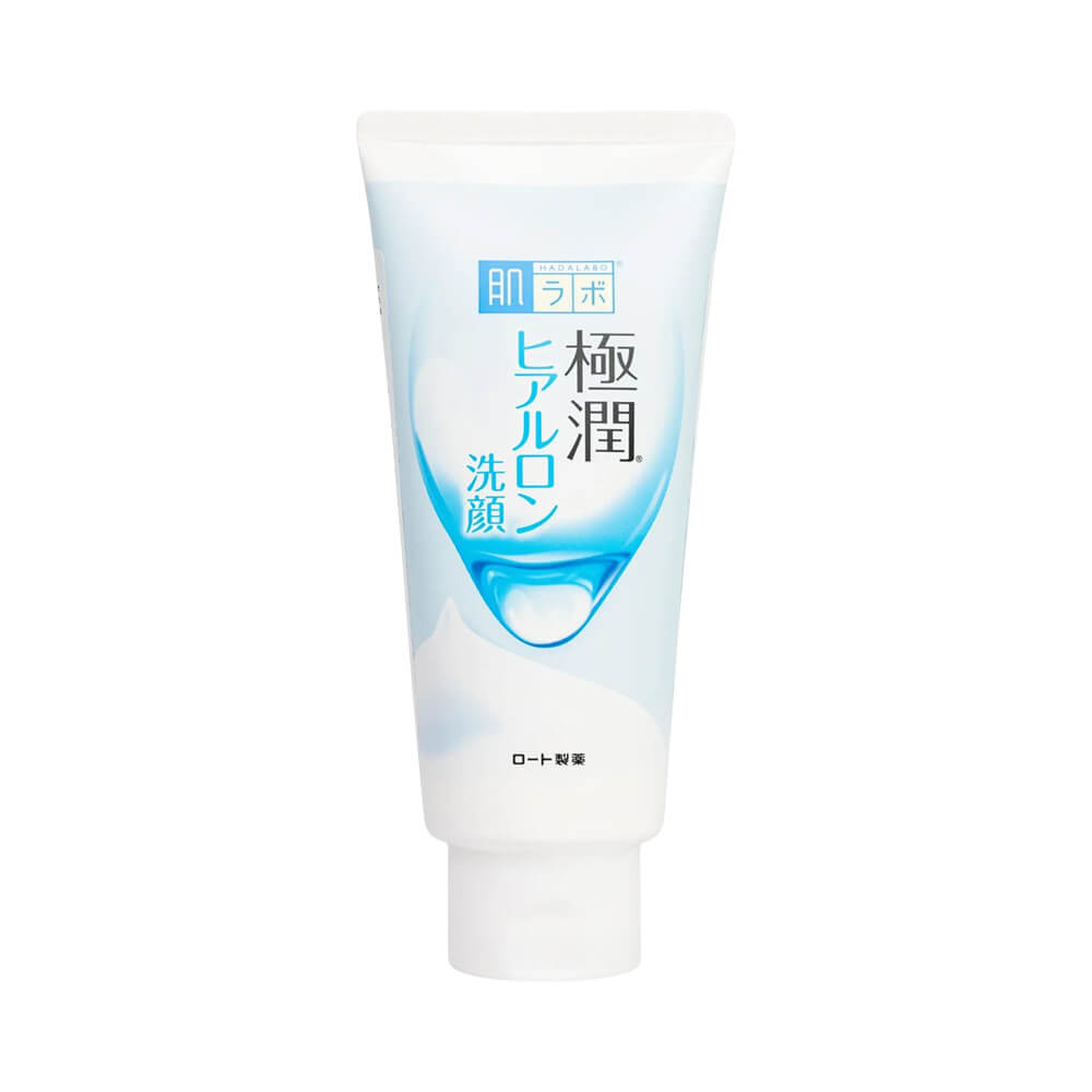 Sabonete Facial Hada Labo Gokujyun Face Wash Hidratante 100g - embalagem frontal branca com gota azul