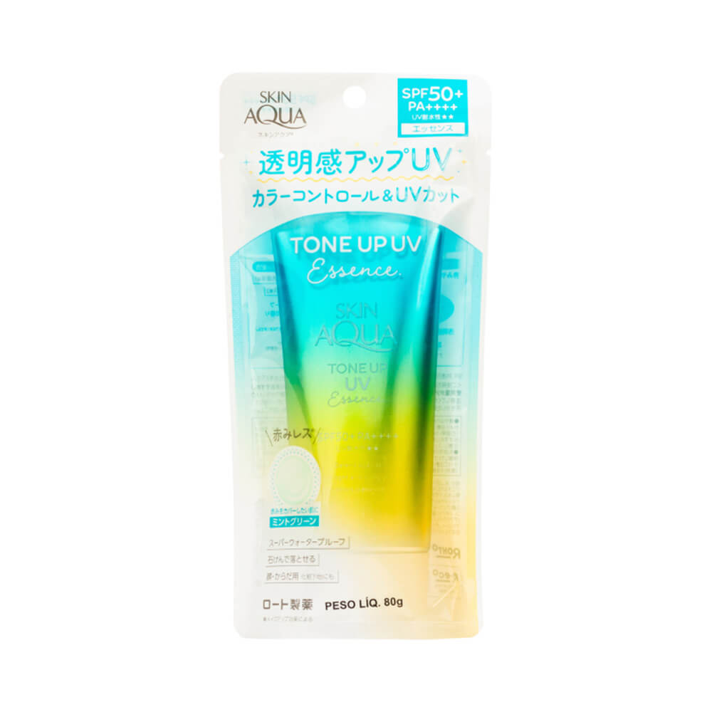 Embalagem lacrada do protetor Skin Aqua Tone Up UV Essence FPS 50+ Mint Green 80g