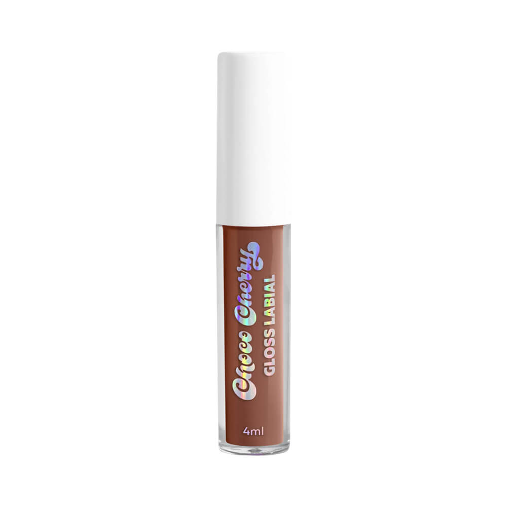 Lip Gloss Dailus Choco Cherry Mocha Mousse em embalagem transparente com tampa branca