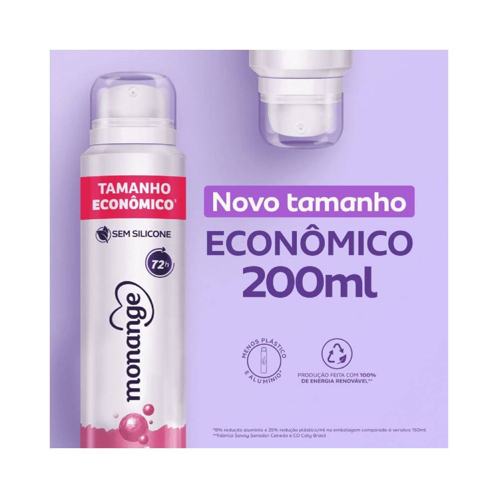 Embalagem Monange 200ml com selo de sustentabilidade