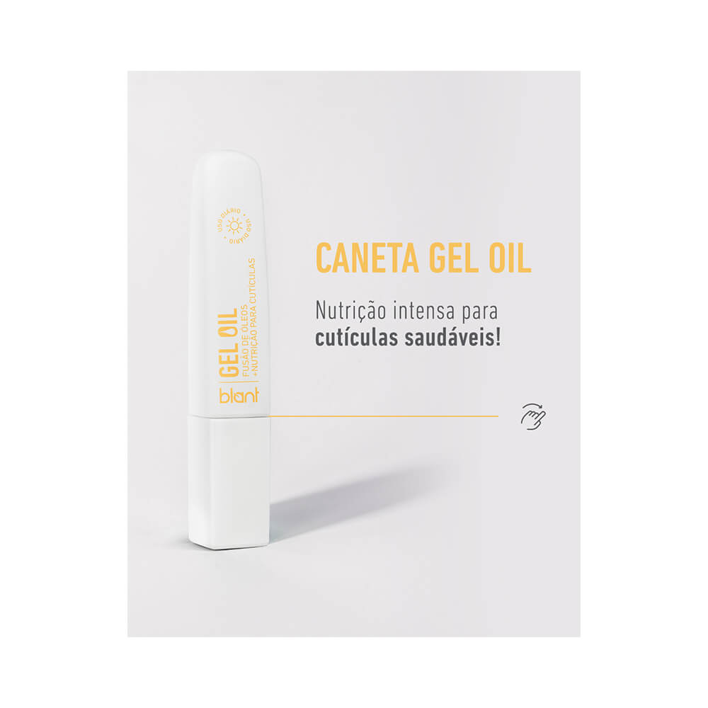 Aplicação da Caneta Blant Gel Oil Nutritiva para Cutículas com pincel aplicador