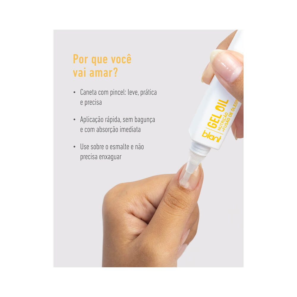 Aplicação da Caneta Blant Gel Oil Nutritiva nas cutículas