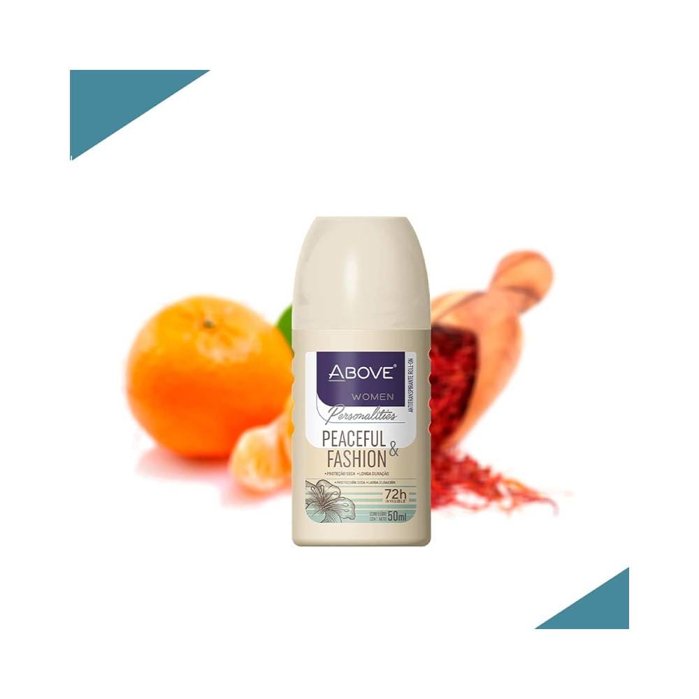 Desodorante Above Peaceful Fashion com ingredientes em destaque