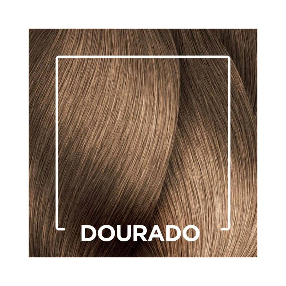 Amostra da cor dourada no cabelo após aplicação da Henna HimaLaya