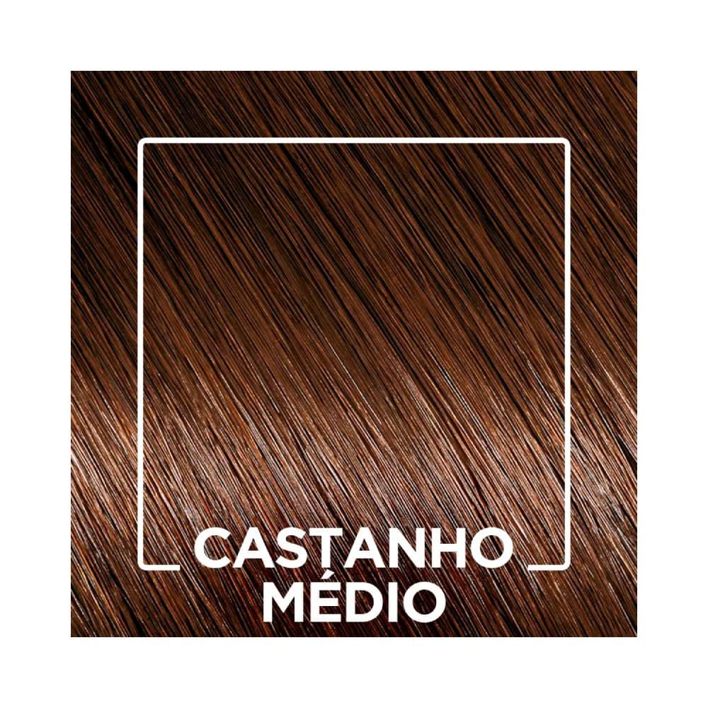 Amostra da cor castanho médio após aplicação