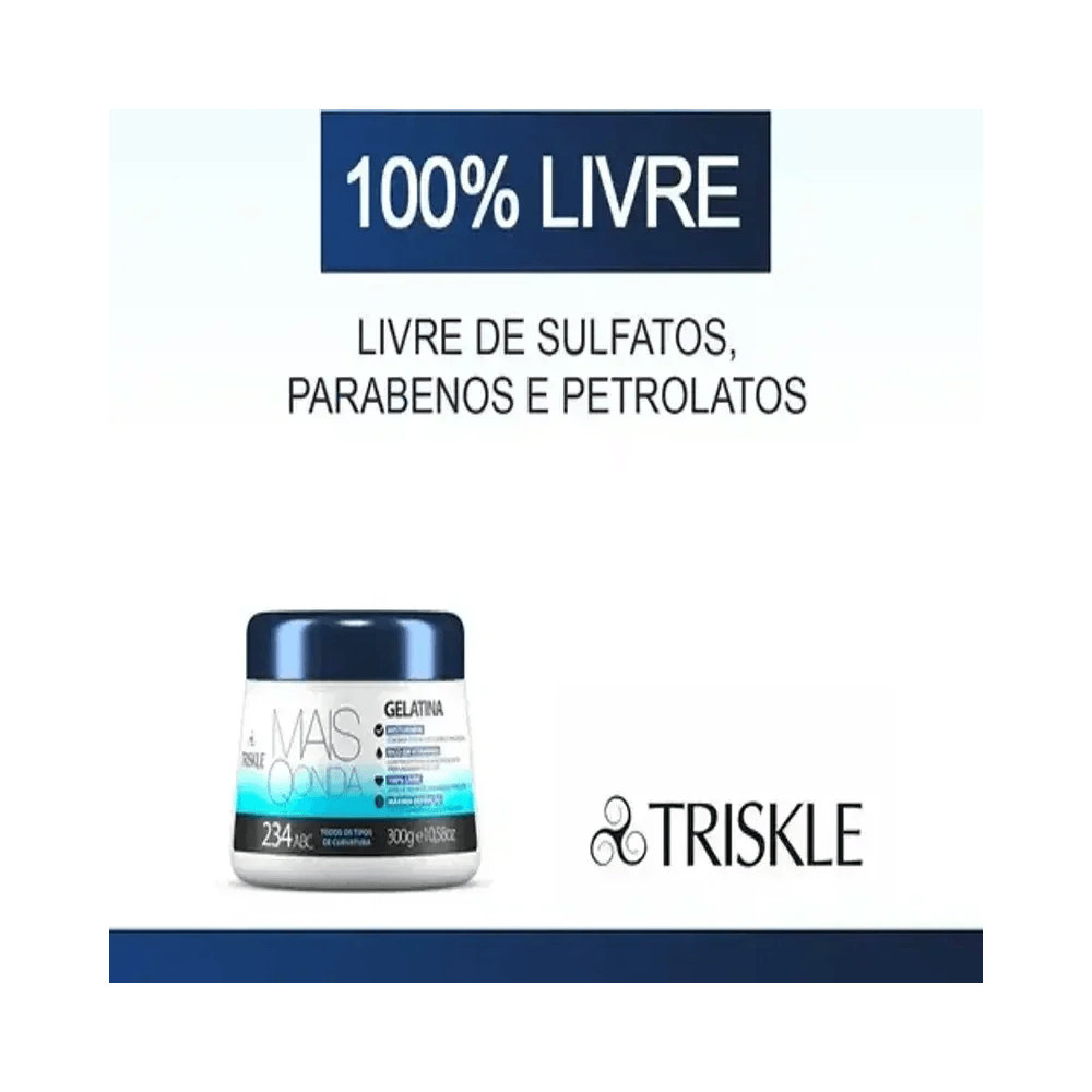 Imagem promocional Gelatina Triskle Mais Q Onda 300g com selo 100% livre