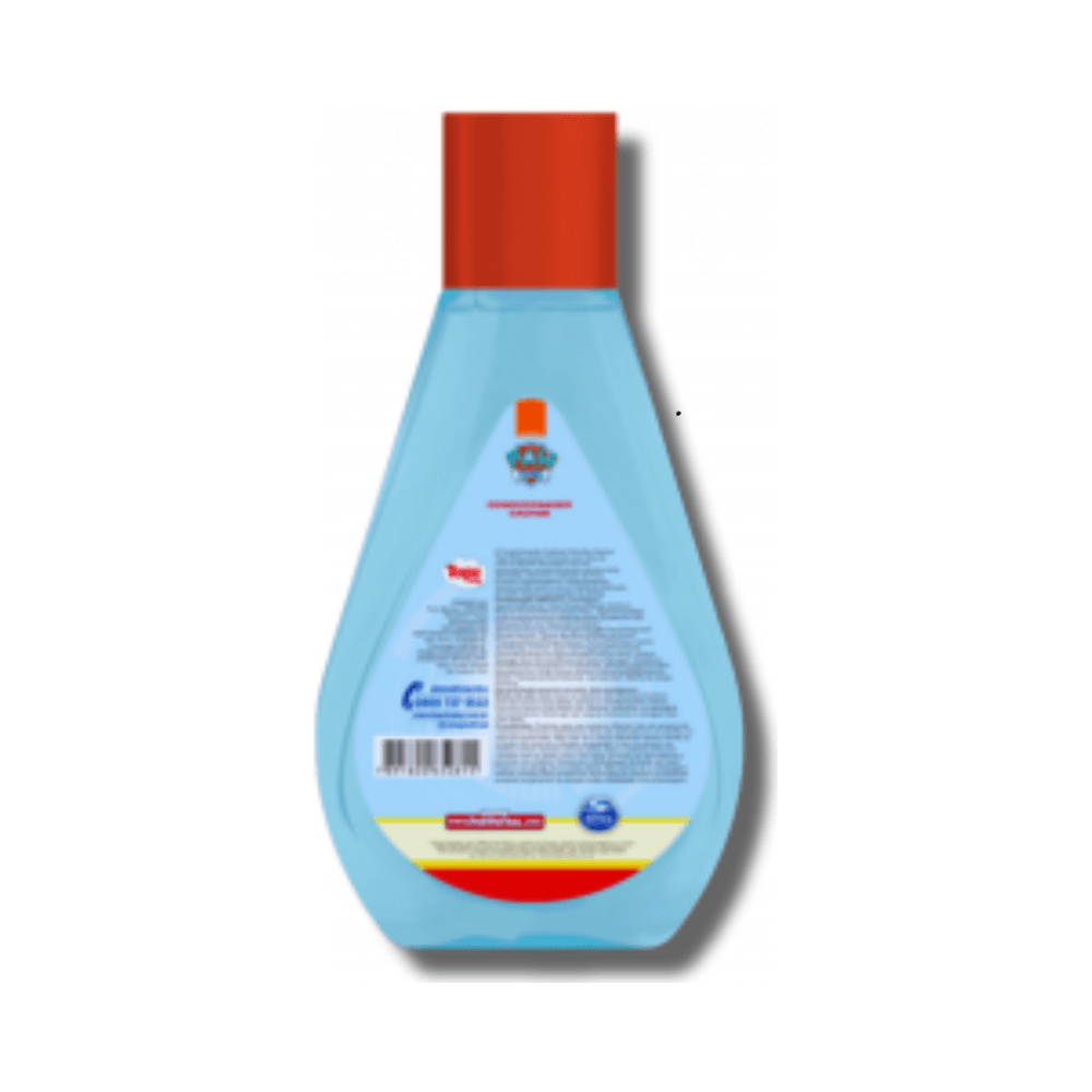 Shampoo Infantil Topz Patrulha Canina Cachos 200ml - embalagem traseira com informações