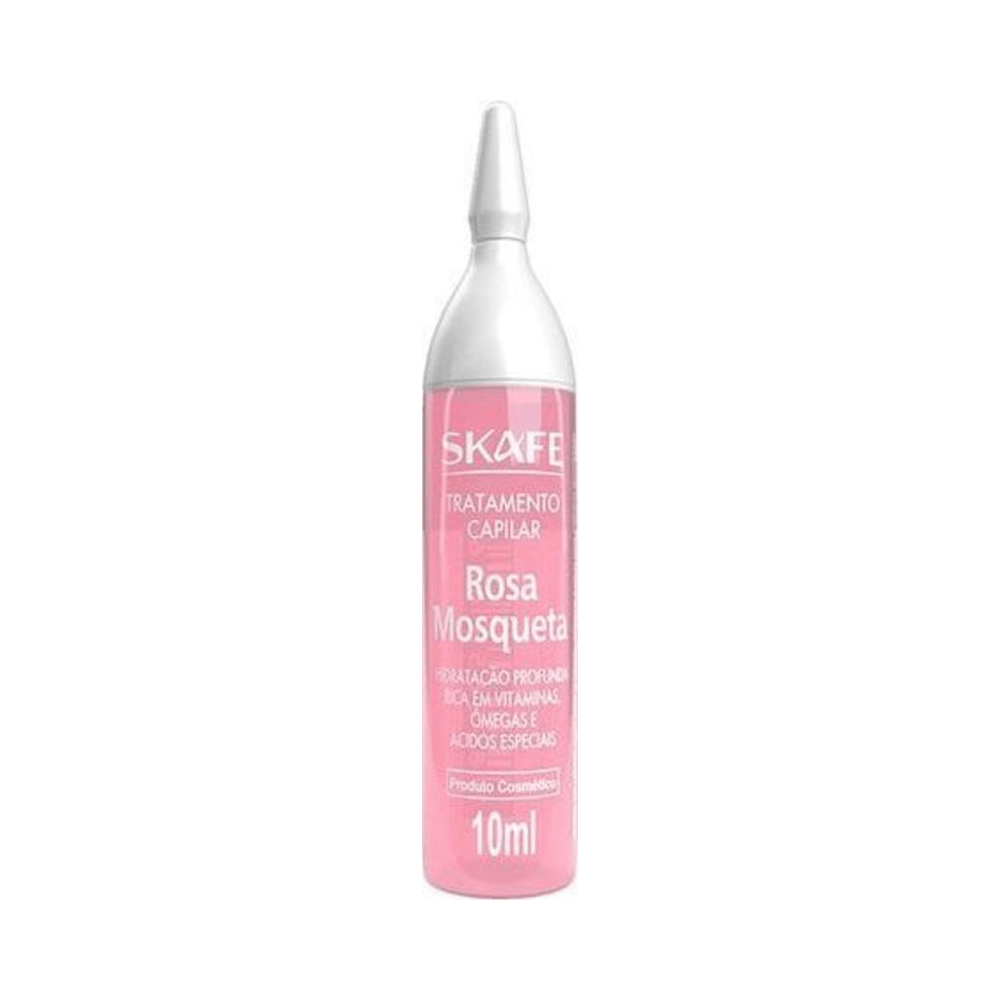 Ampola de Tratamento Capilar Skafe Rosa Mosqueta 10ml - embalagem rosa
