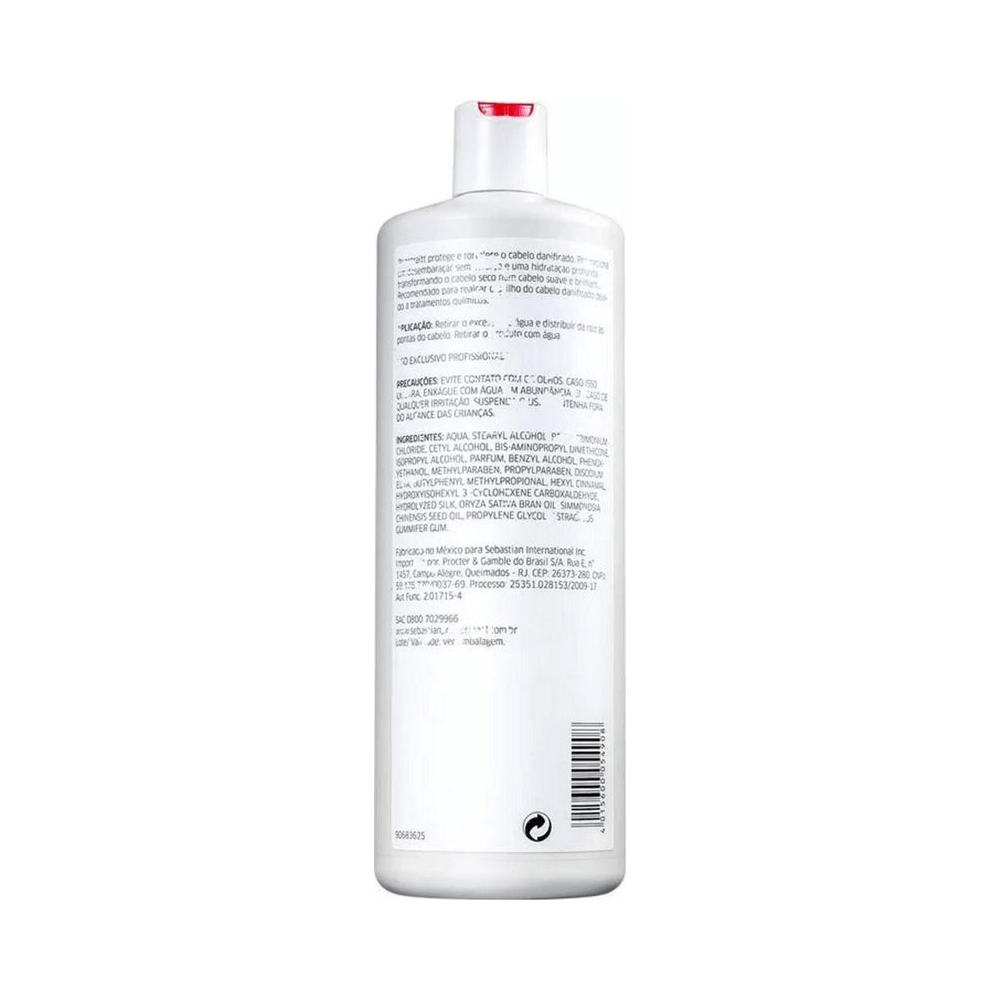 Visão traseira do Condicionador Sebastian Penetrait 1000ml mostrando instruções e ingredientes
