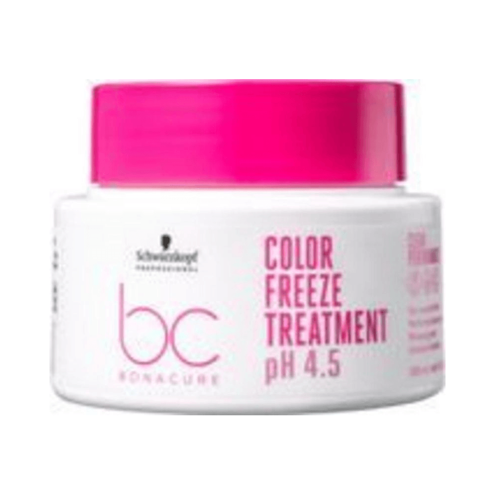 Pote Bonacure Color Freeze Treatment 200ml vista frontal com destaque ao rótulo rosa