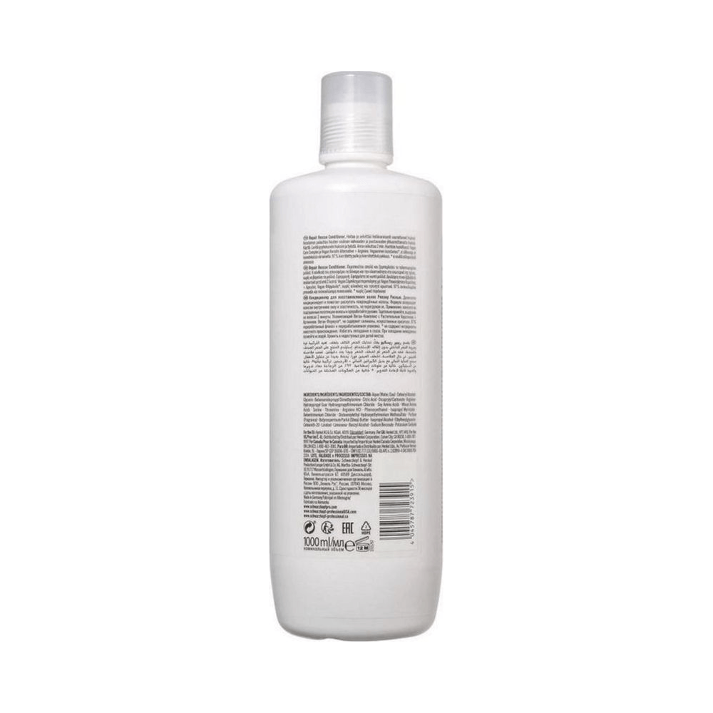 Verso do frasco do condicionador Bonacure Repair Rescue 1000ml
