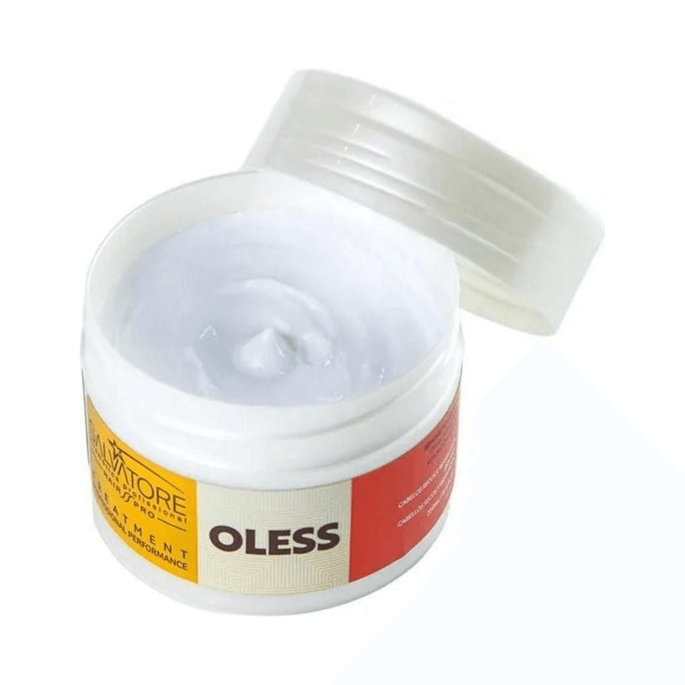 Condicionador Salvatore Oless 250ml - pote aberto mostrando creme branco