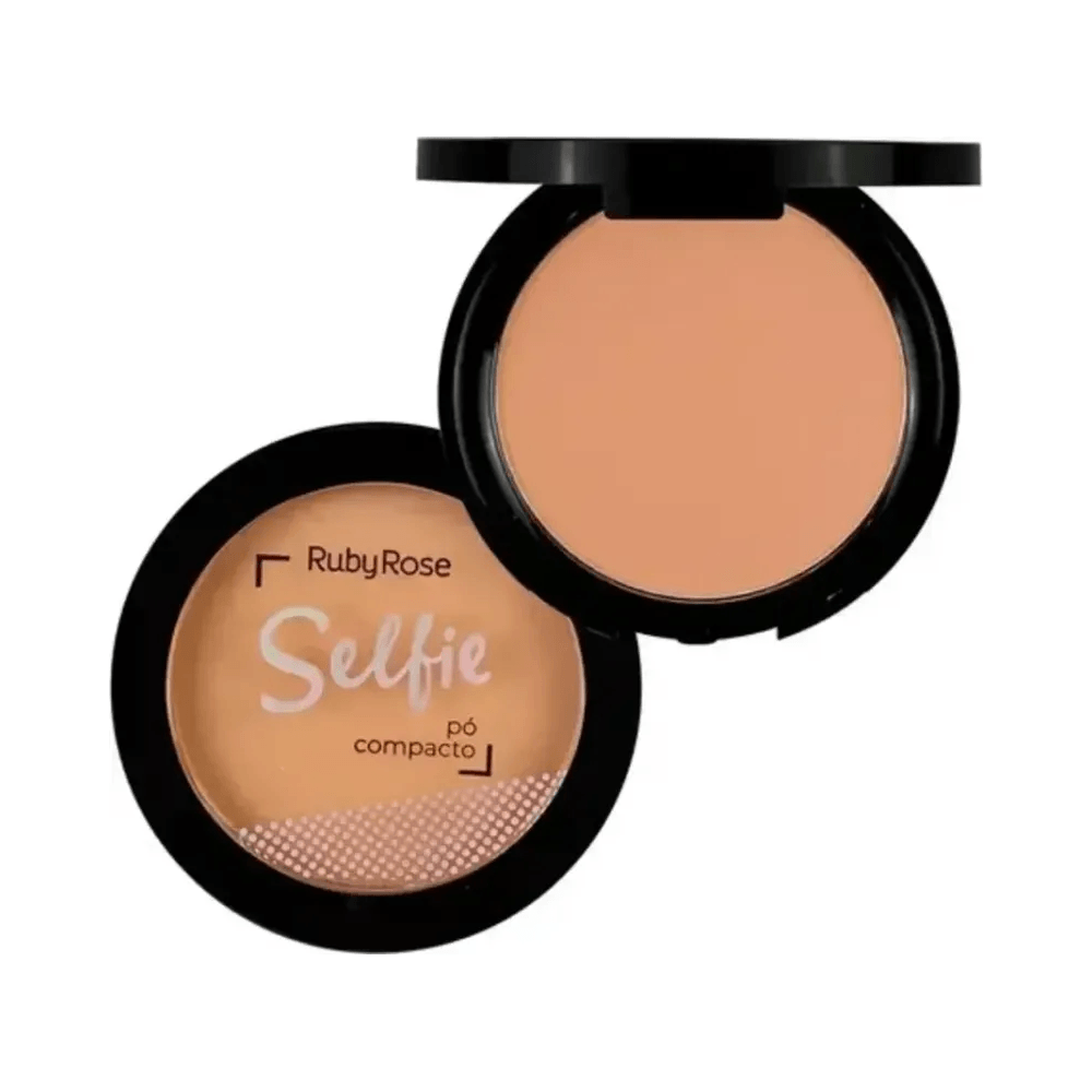 Pó Compacto Ruby Rose Selfie Nude 20 - unidade aberta e fechada