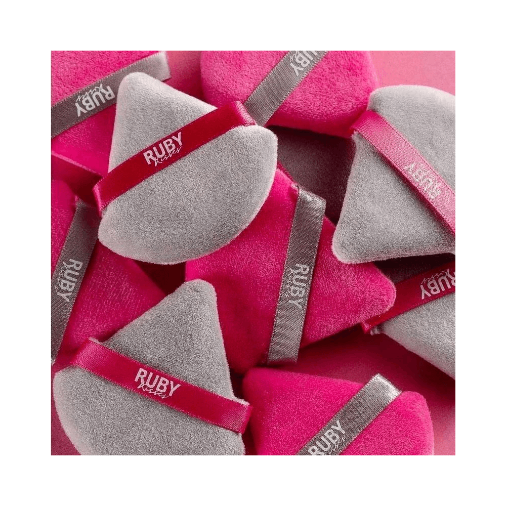 Conjunto de esponjas triangulares Ruby Kisses em cinza e rosa