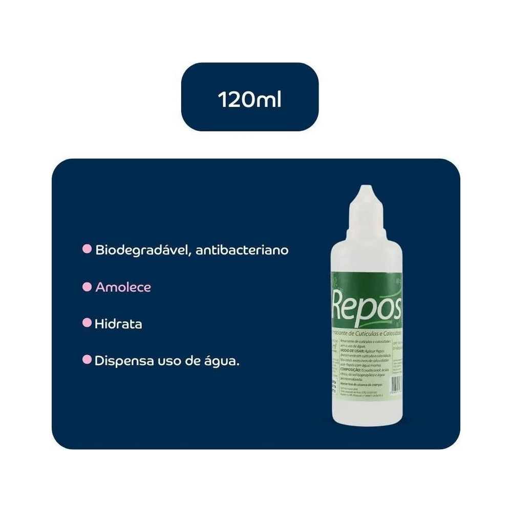 Creme Amaciante Repos 120ml - destaque benefícios