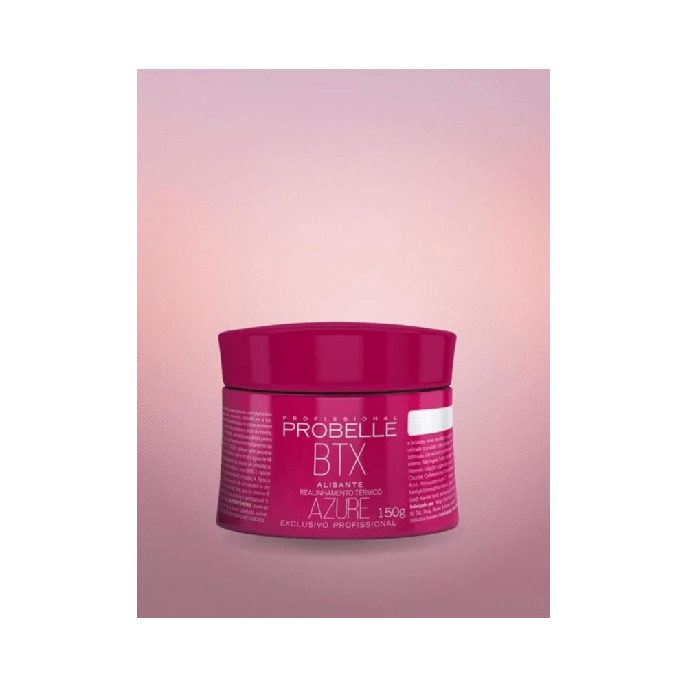 Pote do Btox Probelle Azure Realinhamento Térmico 150g em fundo rosa