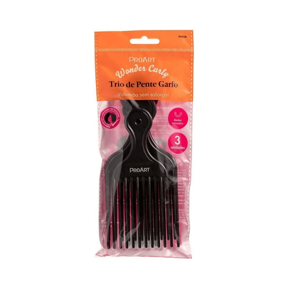 Pentes ProART Wonder Curly em embalagem blister, produto visível no interior