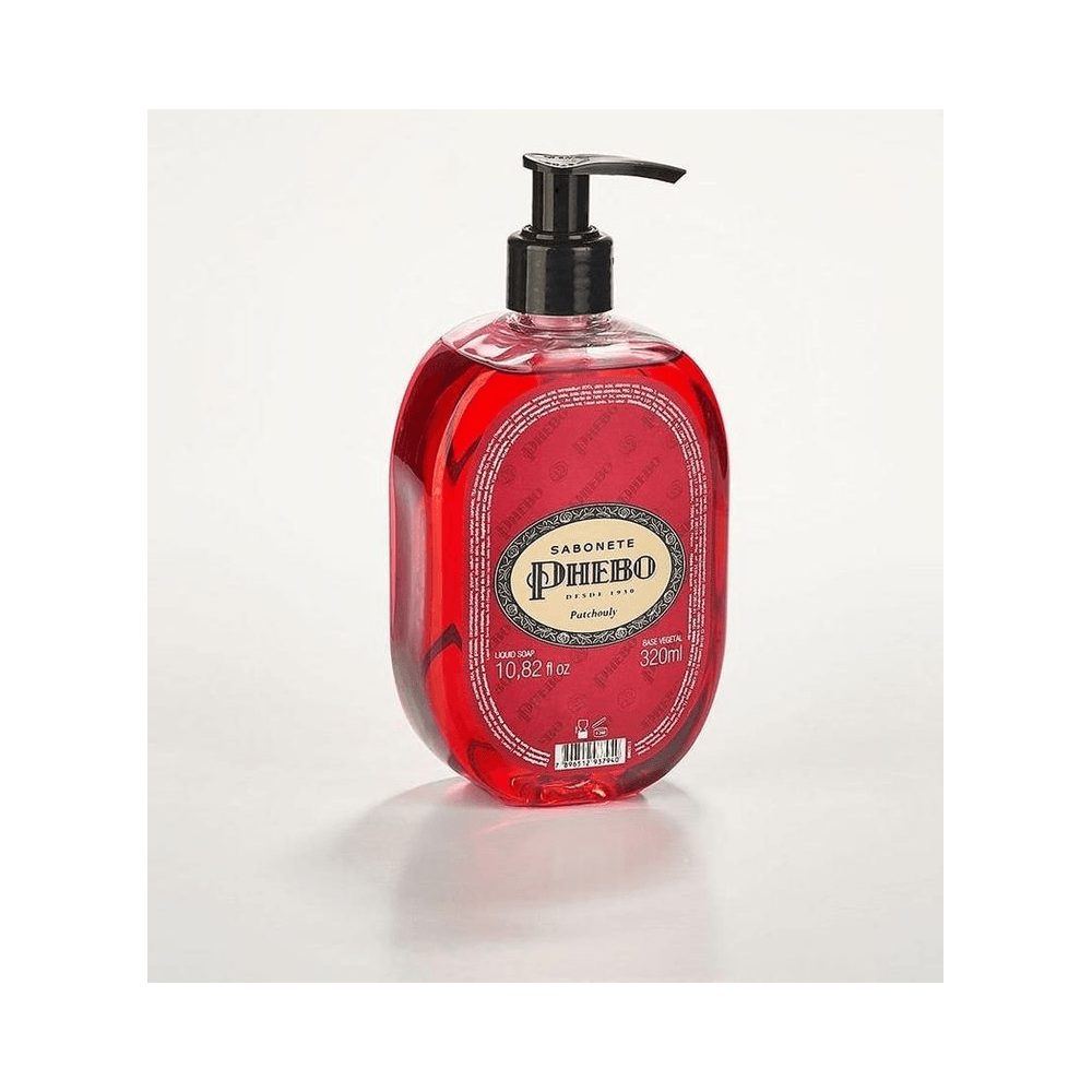 Frasco do Sabonete Líquido Phebo Patchouly 320ml em ângulo frontal