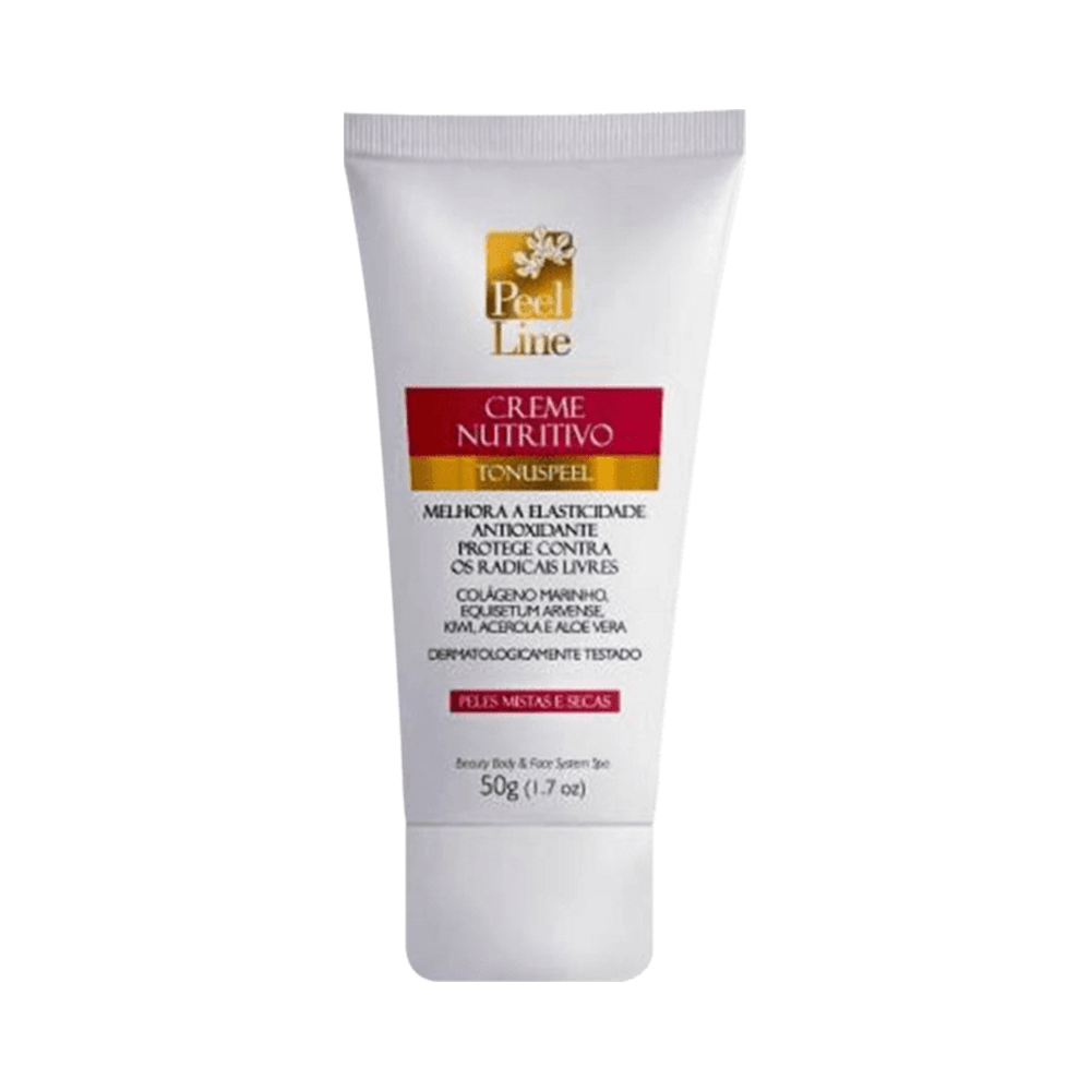 Tubo do Creme Nutritivo Tonuspeel Peel Line 50g - rótulo detalhado