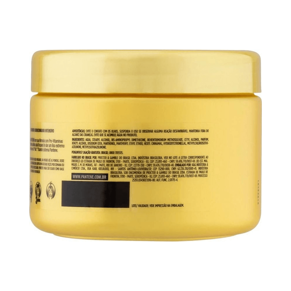 Máscara de Tratamento Pantene Liso Extremo 270ml - vista traseira com informações